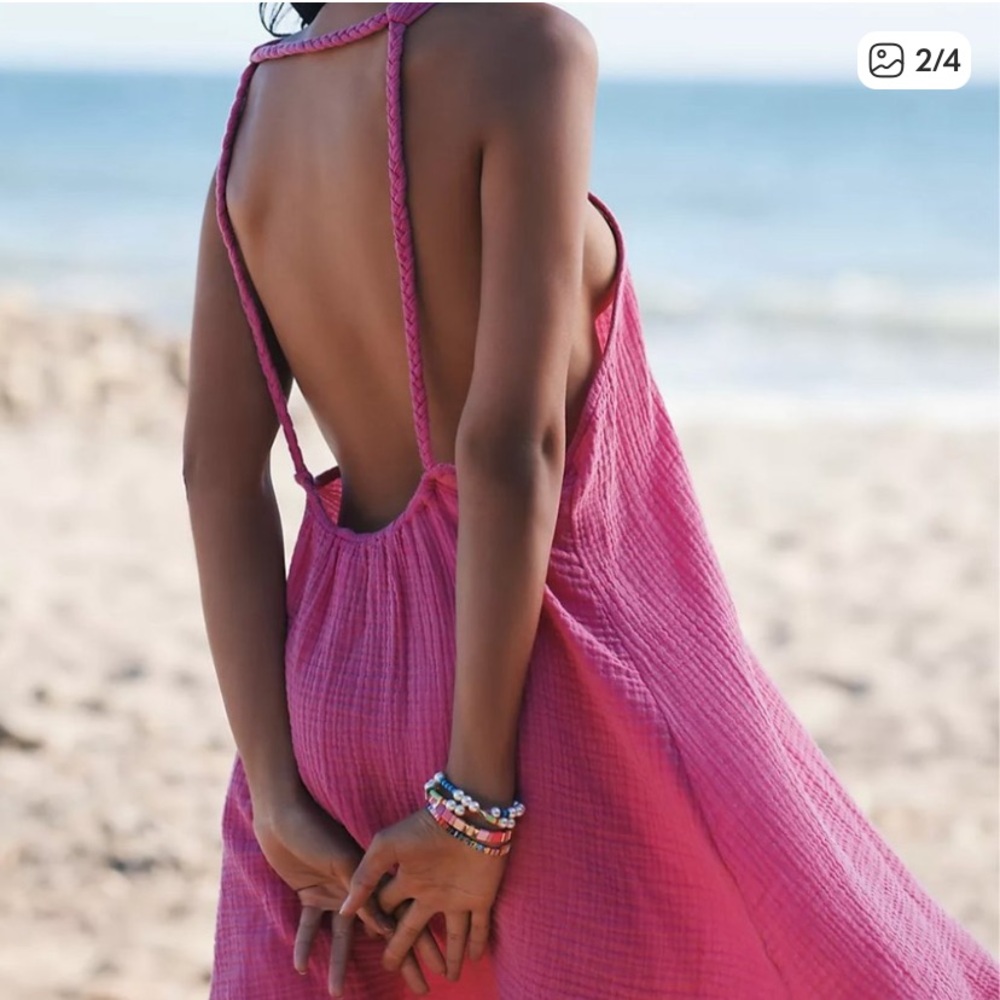 By Anthropologie braided halter mini dress